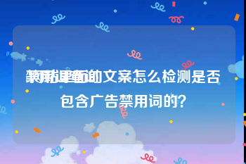 禁用词查询:网站里面的文案怎么检测是否包含广告禁用词的？