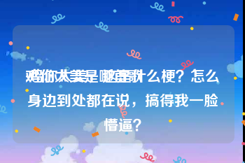 鸡你太美是哪首歌:鸡你太美，这是什么梗？怎么身边到处都在说，搞得我一脸懵逼？