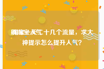 刷淘宝人气:淘宝一天二十几个流量，求大神提示怎么提升人气？