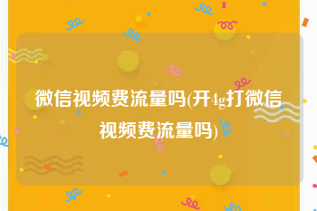 微信视频费流量吗(开4g打微信视频费流量吗)
