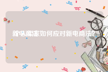 新电商法:个人卖家如何应对新电商法？