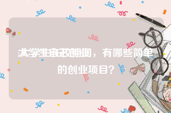 大学生自己创业:大学生在校期间，有哪些简单的创业项目？