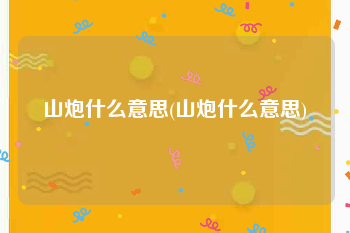 山炮什么意思(山炮什么意思)