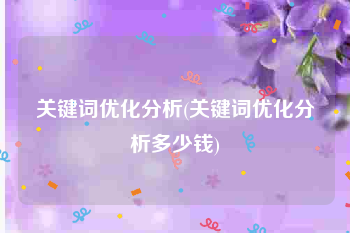 关键词优化分析(关键词优化分析多少钱)