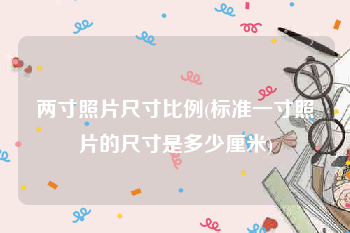 两寸照片尺寸比例(标准一寸照片的尺寸是多少厘米)