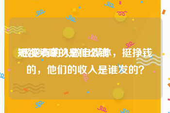 短视频赚的是什么钱
:感觉有的人做自媒体，挺挣钱的，他们的收入是谁发的？