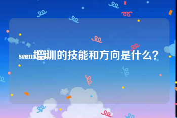 sem培训
:sem培训的技能和方向是什么？