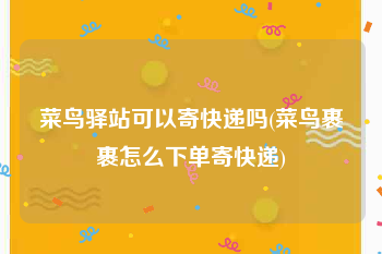 菜鸟驿站可以寄快递吗(菜鸟裹裹怎么下单寄快递)