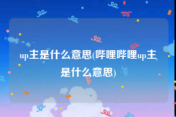 up主是什么意思(哔哩哔哩up主是什么意思)