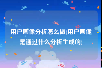 用户画像分析怎么做(用户画像是通过什么分析生成的)