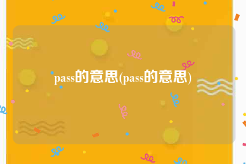 pass的意思(pass的意思)