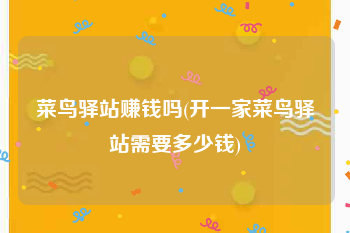 菜鸟驿站赚钱吗(开一家菜鸟驿站需要多少钱)