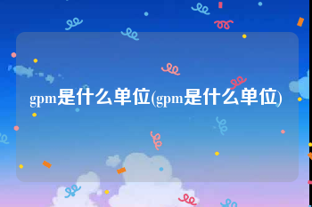 gpm是什么单位(gpm是什么单位)