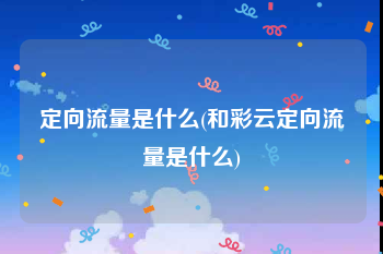 定向流量是什么(和彩云定向流量是什么)