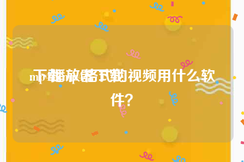 mp4播放器下载:下载mp4格式的视频用什么软件？