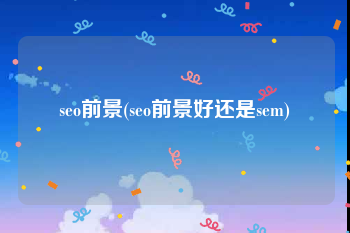 seo前景(seo前景好还是sem)