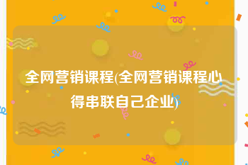 全网营销课程(全网营销课程心得串联自己企业)