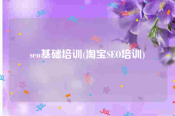 seo基础培训(淘宝SEO培训)