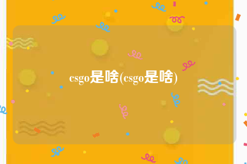 csgo是啥(csgo是啥)
