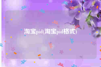 淘宝pid(淘宝pid格式)