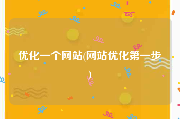 优化一个网站(网站优化第一步)