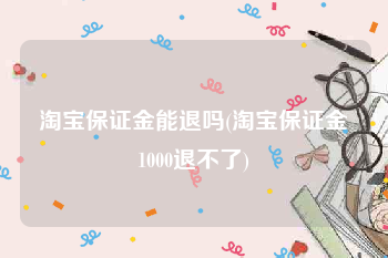 淘宝保证金能退吗(淘宝保证金1000退不了)