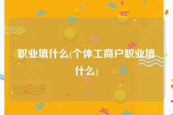 职业填什么(个体工商户职业填什么)