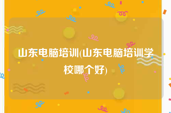 山东电脑培训(山东电脑培训学校哪个好)