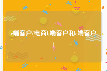 c端客户(电商b端客户和c端客户)