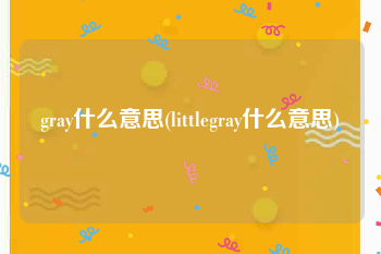 gray什么意思(littlegray什么意思)