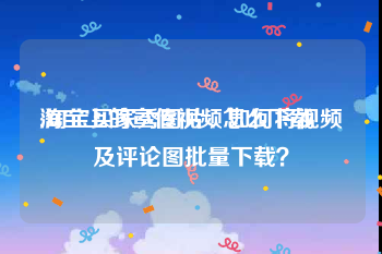 淘宝上的宣传视频怎么下载
:淘宝买家秀图片、如何将视频及评论图批量下载？