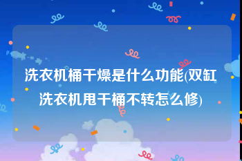 洗衣机桶干燥是什么功能(双缸洗衣机甩干桶不转怎么修)