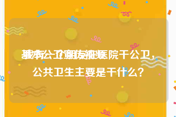 基本公卫宣传视频
:我有一个朋友在医院干公卫，公共卫生主要是干什么？