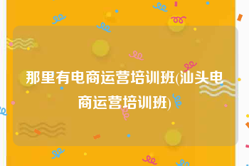 那里有电商运营培训班(汕头电商运营培训班)