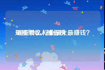 短视频收入排行榜
:现在什么行业最火最赚钱？