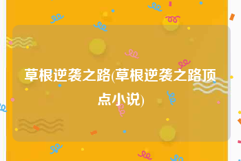 草根逆袭之路(草根逆袭之路顶点小说)