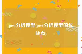 pest分析模型(pest分析模型的优缺点)