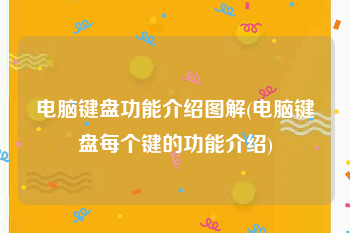 电脑键盘功能介绍图解(电脑键盘每个键的功能介绍)