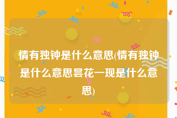 情有独钟是什么意思(情有独钟是什么意思昙花一现是什么意思)