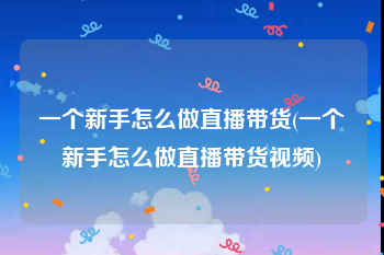 一个新手怎么做直播带货(一个新手怎么做直播带货视频)
