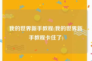 我的世界新手教程(我的世界新手教程卡住了)