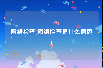 网络检查(网络检查是什么意思)