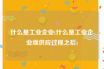什么是工业企业(什么是工业企业继供应过程之后)