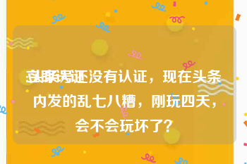 立即认证:头条号还没有认证，现在头条内发的乱七八糟，刚玩四天，会不会玩坏了？