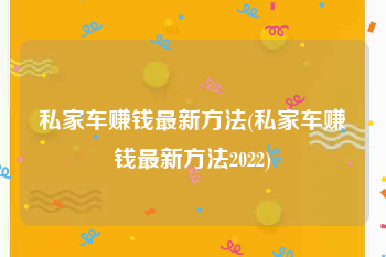 私家车赚钱最新方法(私家车赚钱最新方法2022)