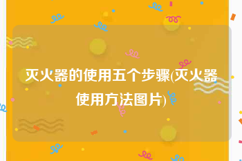 灭火器的使用五个步骤(灭火器使用方法图片)