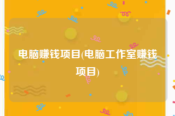 电脑赚钱项目(电脑工作室赚钱项目)