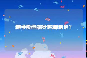 快手粉丝最多的是谁:快手粉丝前十名都有谁？