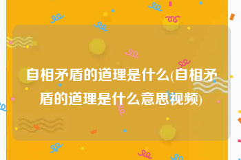 自相矛盾的道理是什么(自相矛盾的道理是什么意思视频)