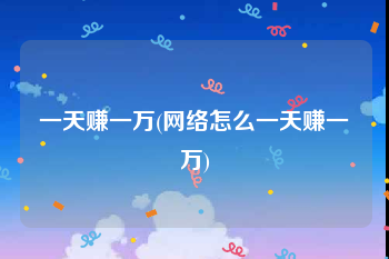 一天赚一万(网络怎么一天赚一万)